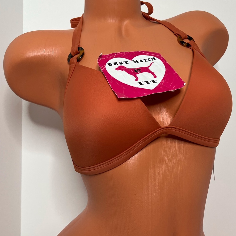 Victoria’s Secret PINK S-DD L XL XXL Logo Bathing Suit Top Padded Rings Plunge